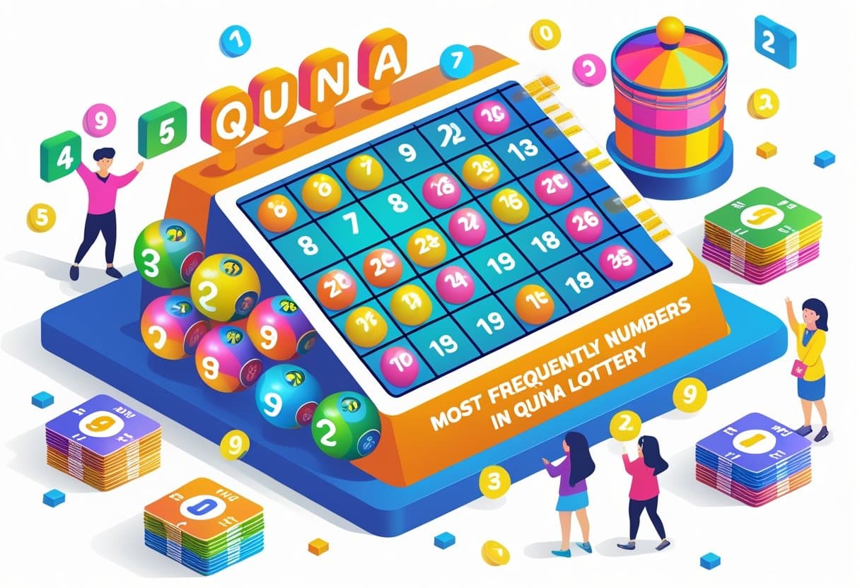 Cena mostrando um tabuleiro colorido com bolas numeradas e algumas destacadas, pessoas ao redor observando, e elementos relacionados a loteria ao fundo.