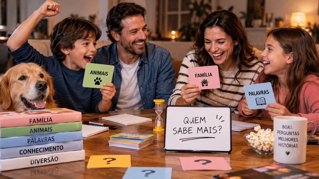 Como montar um jogo de perguntas sobre família, animais e palavras
