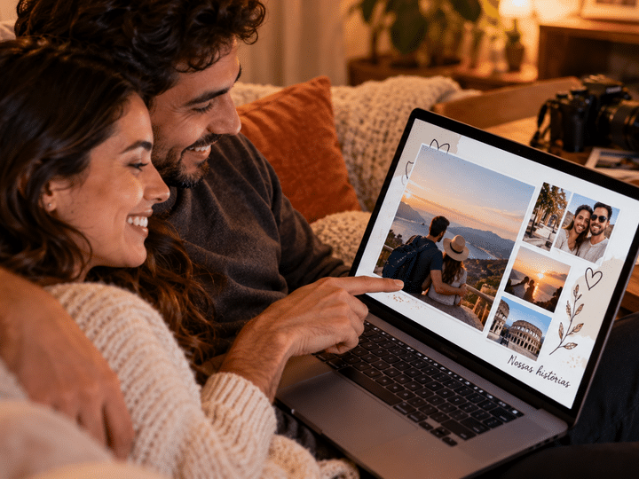 Como montar um álbum digital de casal com história e identidade visual